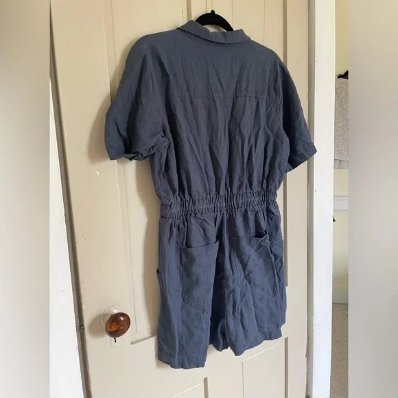 Universal Thread Linen Women's Blue Romper Flowy Comfy Summer Spring Nautical - Picture 10 of 10